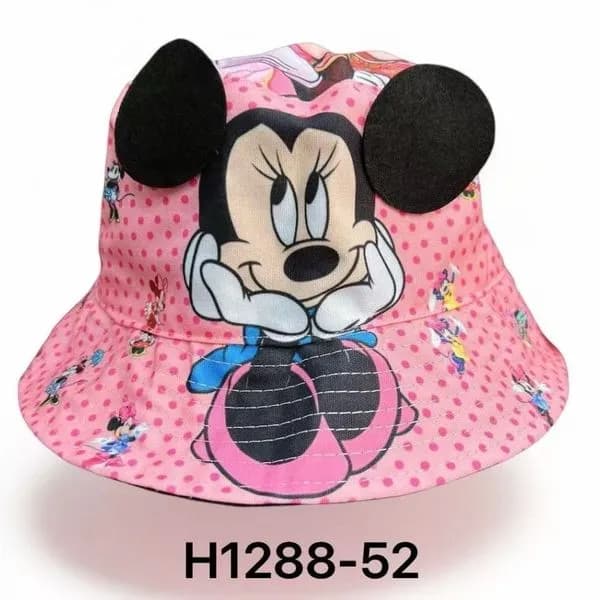 Czapka dla Dzieci Rybaczka Myszka Minnie Różowa z Uszami 52