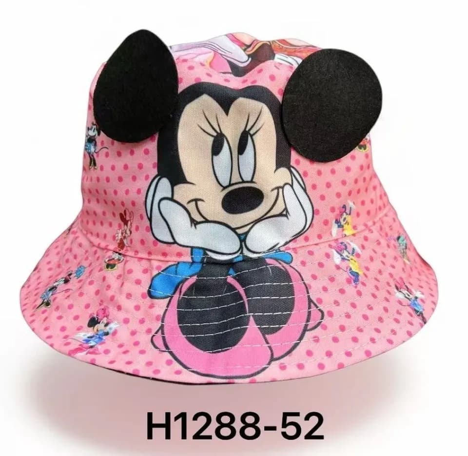Czapka dla Dzieci Rybaczka Myszka Minnie Różowa z Uszami 52