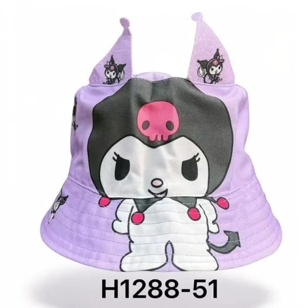 Czapka dla Dzieci Kuromi Fioletowa Bucket Hat z Uszami