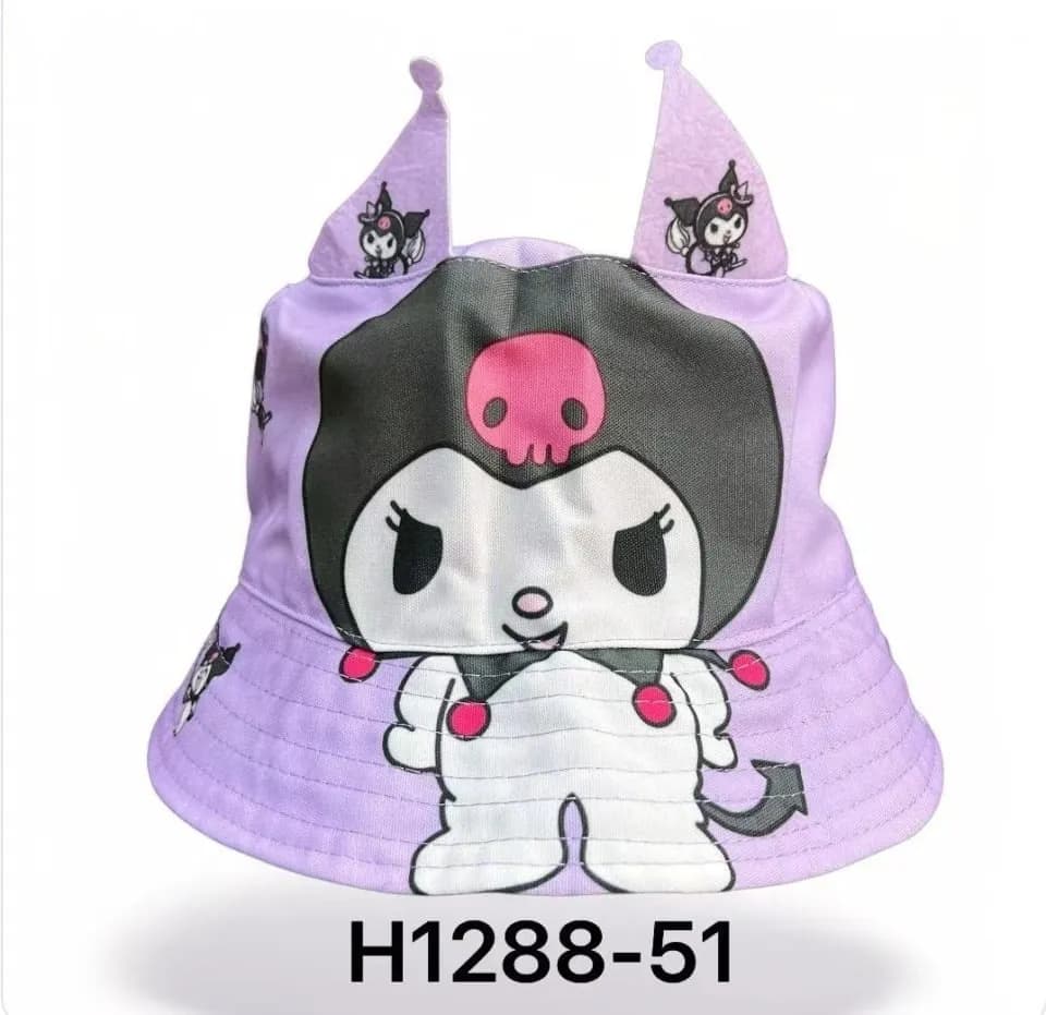 Czapka dla Dzieci Kuromi Fioletowa Bucket Hat z Uszami