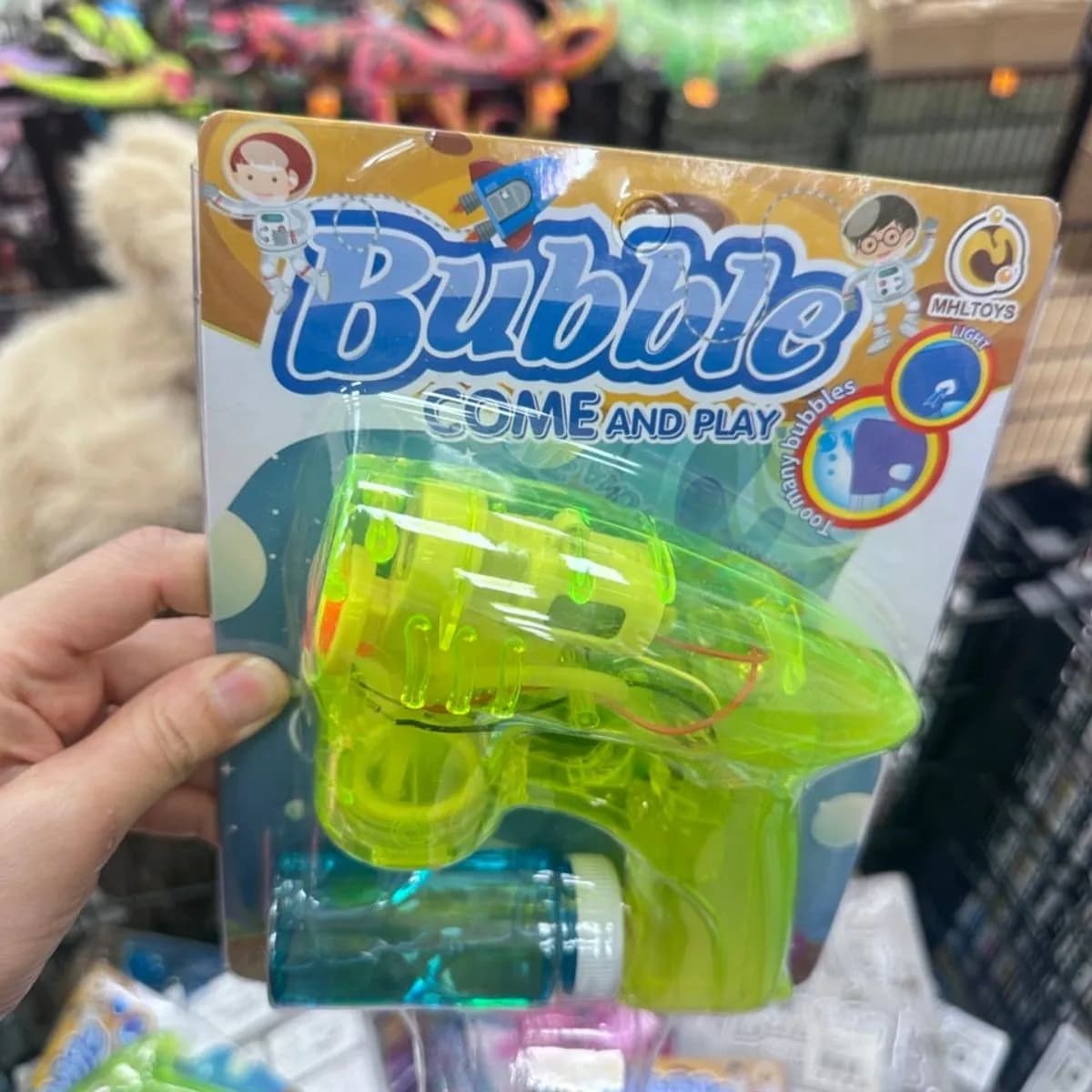 Zabawka Pistolety Bubble z Efektem Świetlnym Mix Kolorów 12 szt.