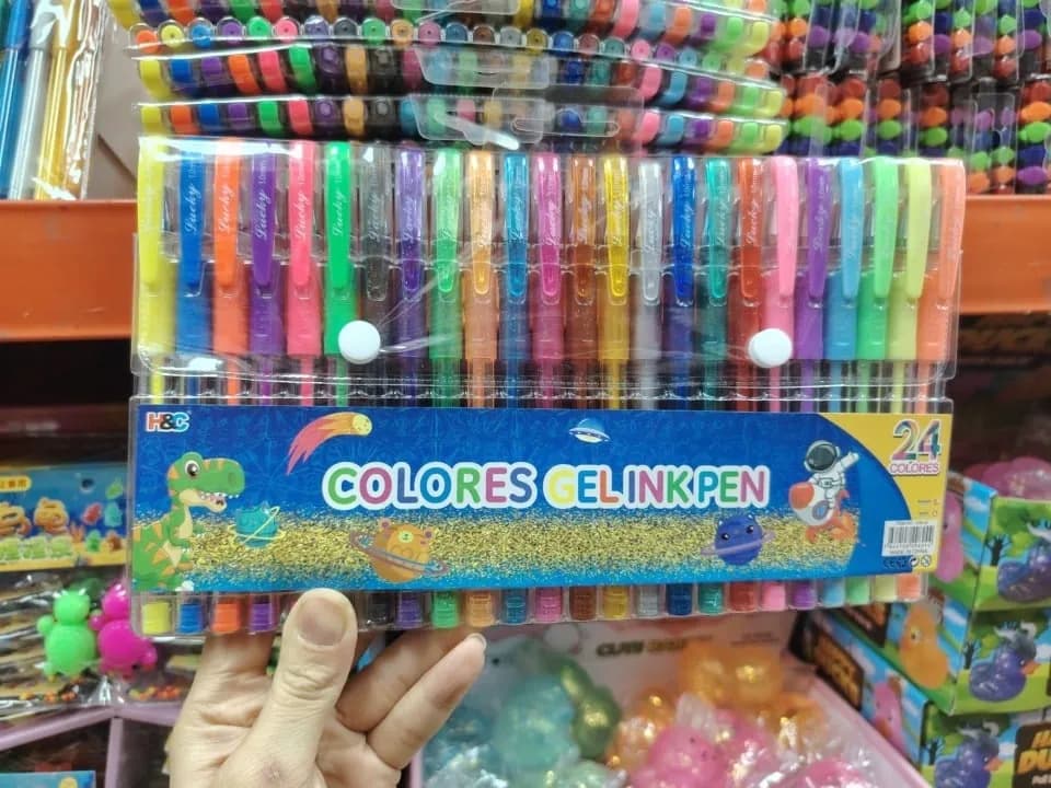 Zestaw Kolorowe Długopisy Żelowe 24 szt H&C Lucky 1.0mm