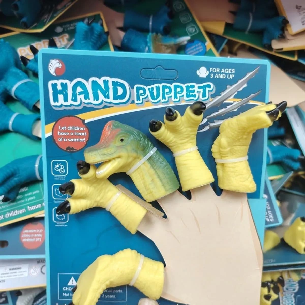 Zabawka Hand Puppet Pacynki na Palce Dinozaur Triceratops 5 el.