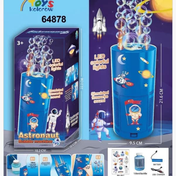 Astronaut Bubble Machine Maszynka do baniek LED 21.6cm 6szt