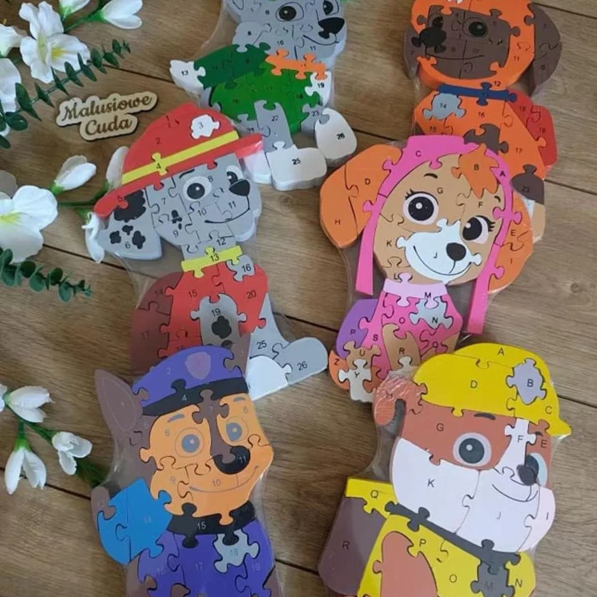 Zabawka Puzzle Paw Patrol Drewniane - Edukacyjne Figurki Mix 12szt
