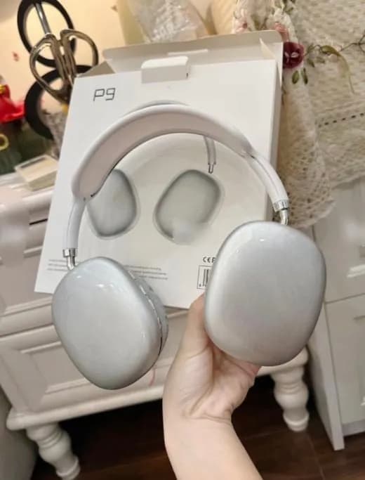 Słuchawki bezprzewodowe Bluetooth P9 srebrne, nauszne