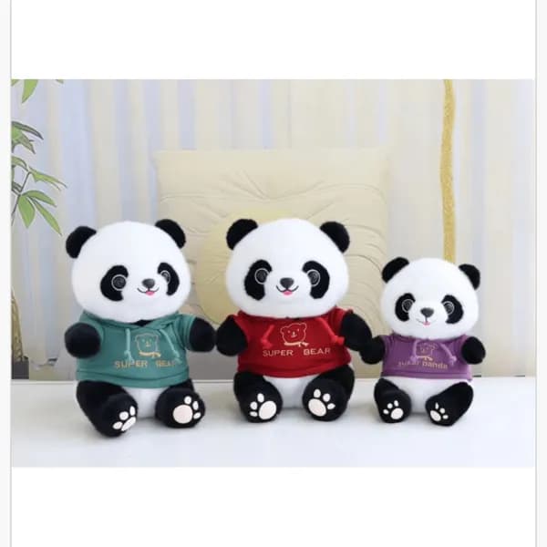Maskotka Pluszowa Panda w Bluzie z Kapturem 25cm - Mix Kolorów