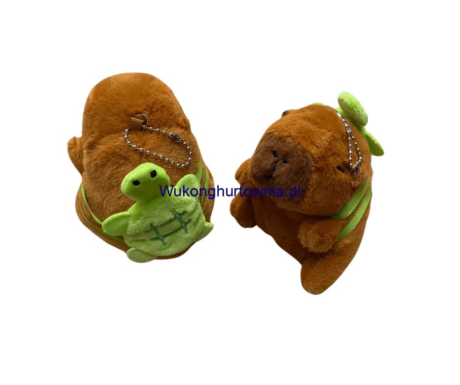 Brelok do Kluczy Maskotka Kapibara z Żółwiem Pluszowy 12 szt.