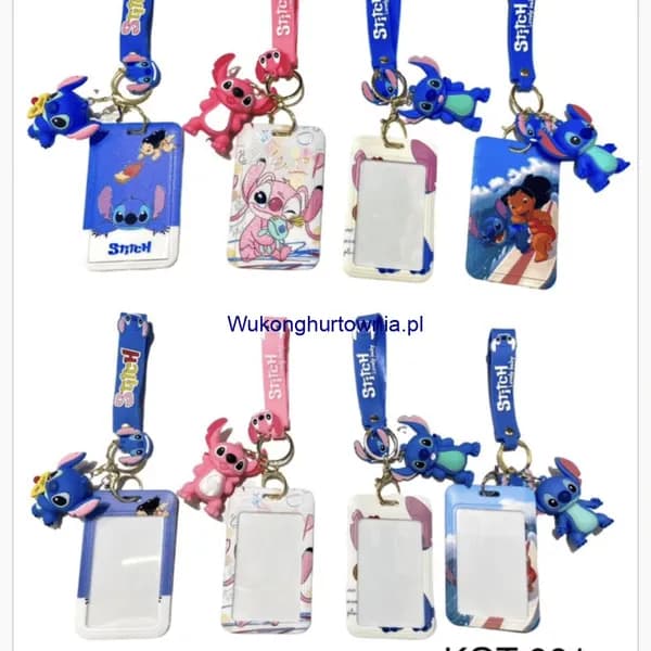 Przywieszka do bagażu Stitch z brelokiem i figurką 3D, 12 szt.