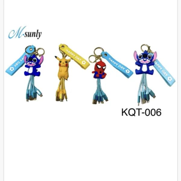 Brelok do Kluczy Kabel Stitch Pikachu Multi-USB M-sunly 12szt