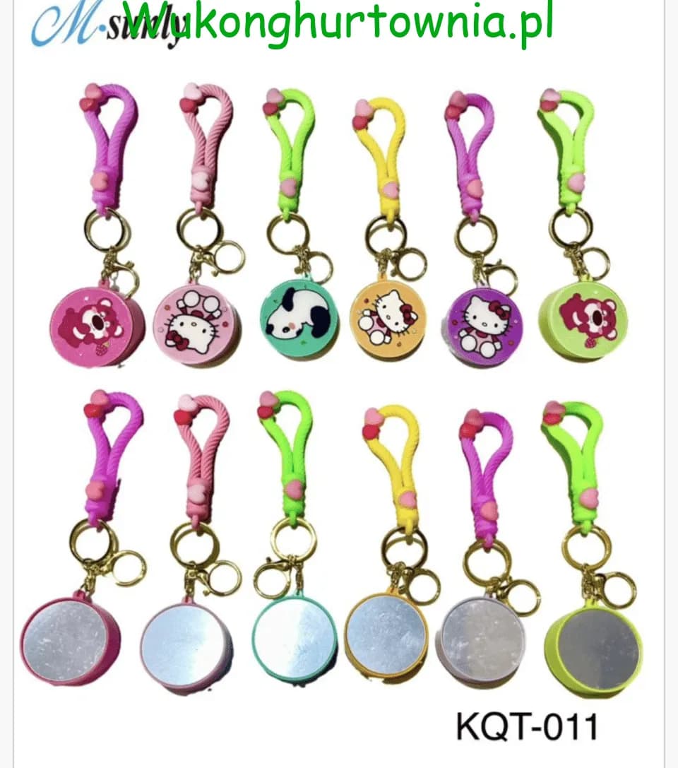 Brelok do Kluczy z Lusterkiem Postacie Mix Kolorów 12szt