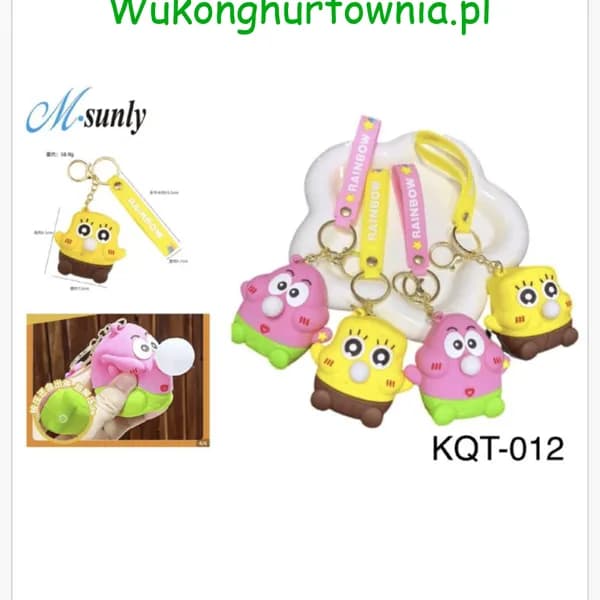 Brelok do Kluczy Gniotek SpongeBob i Patryk z Bańką 12szt