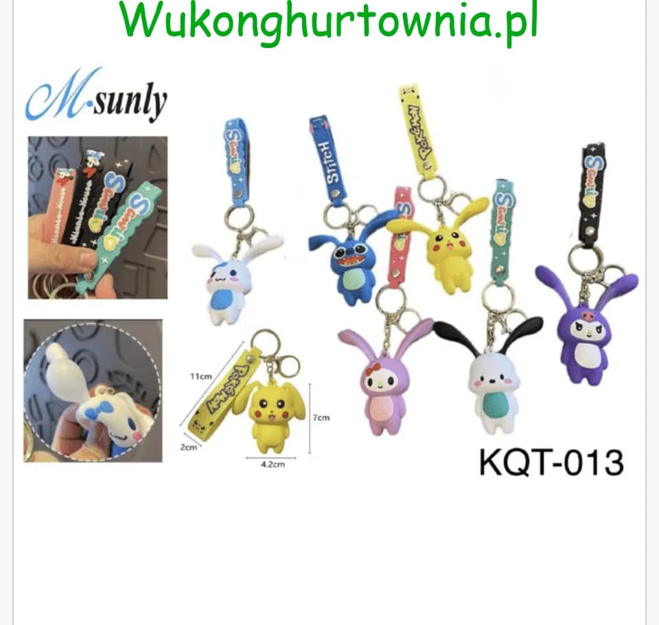 Brelok do Kluczy Postacie Bajkowe 7cm Silikonowy 12szt PK15585