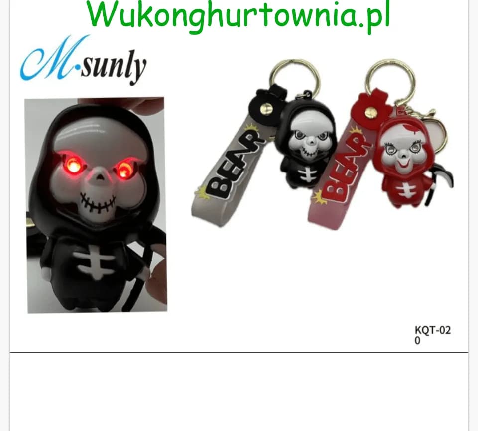 Brelok do Kluczy Świecący Szkielet LED M-sunly 12szt