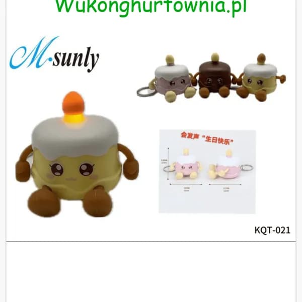 Brelok do Kluczy LED Tort Urodzinowy M-sunly 12szt PK15590