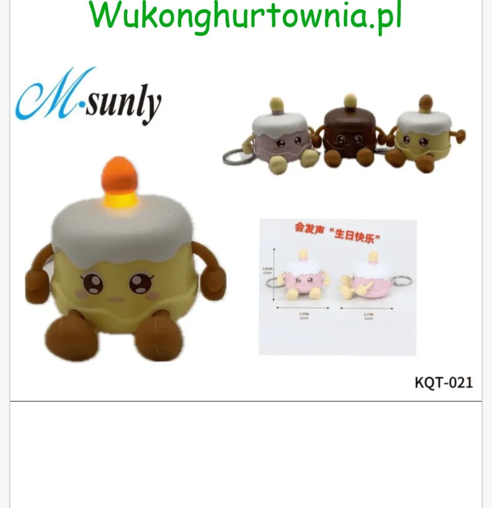 Brelok do Kluczy LED Tort Urodzinowy M-sunly 12szt PK15590