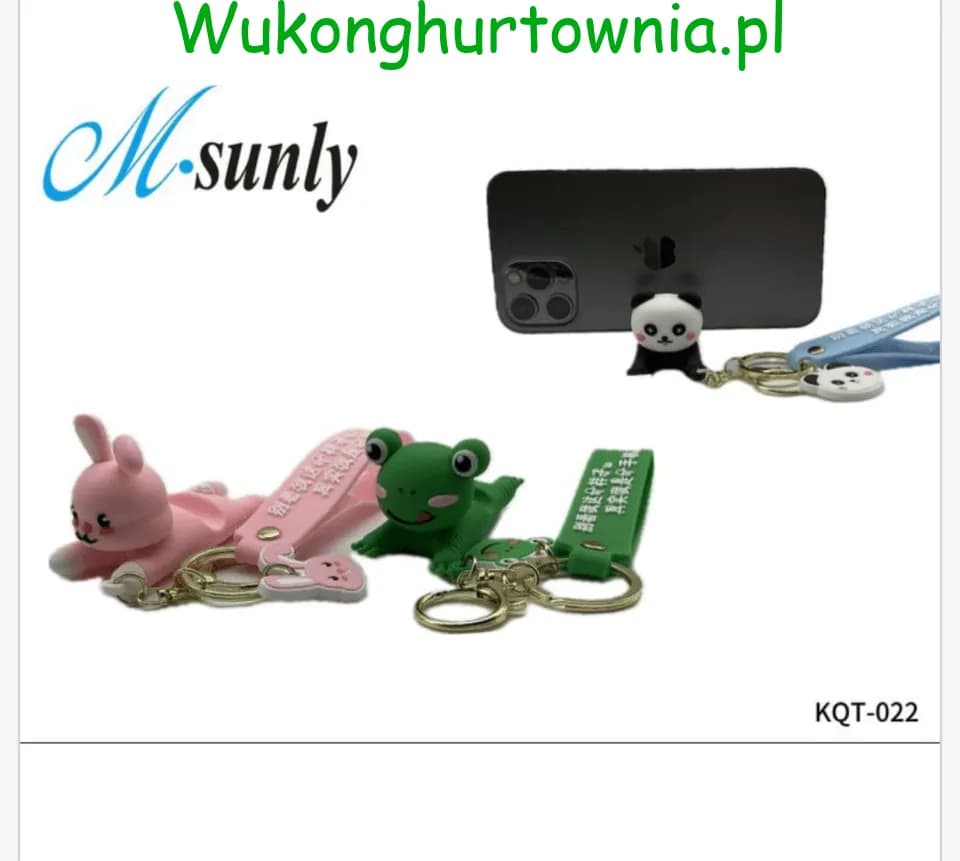 Brelok do Kluczy Zwierzątka 3D M-sunly z Paskiem, 12 szt.