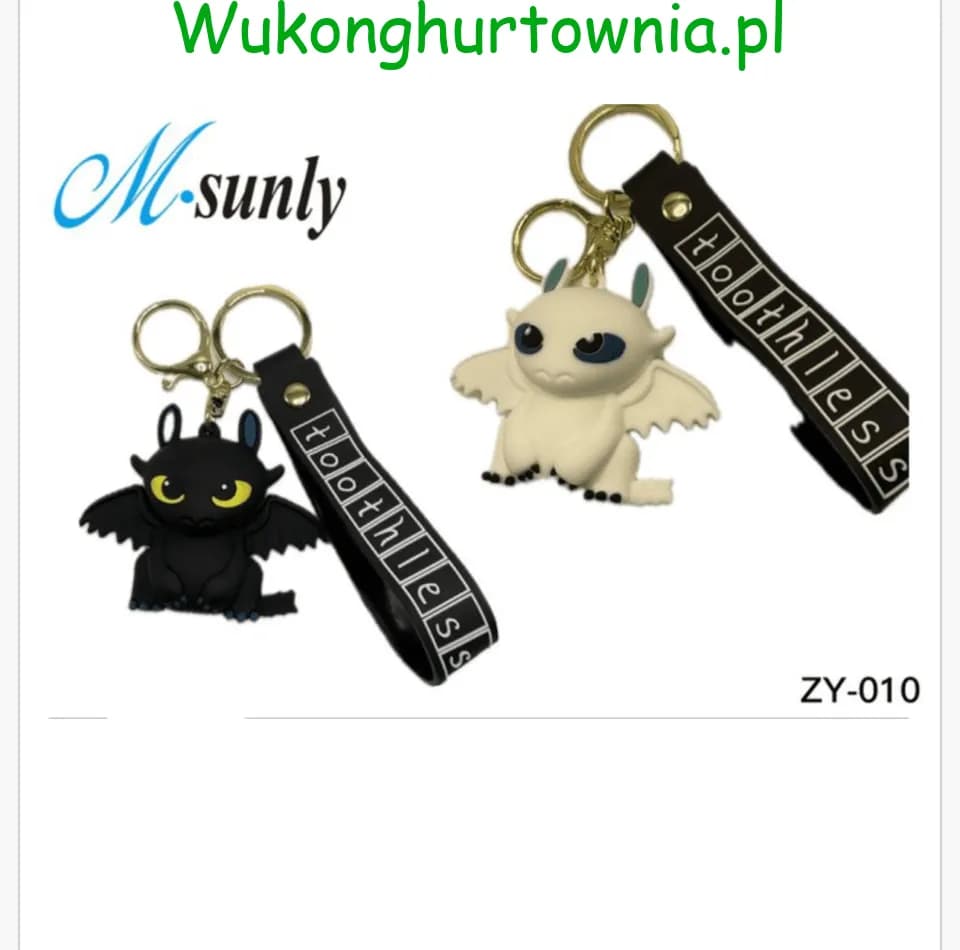 Brelok do Kluczy Smok Toothless z Paskiem M-sunly 12szt