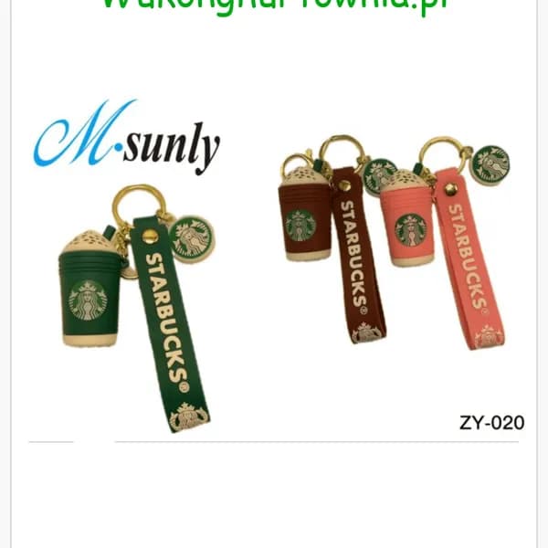 Brelok do Kluczy Kubek Kawy Starbucks Mix Kolorów 12szt