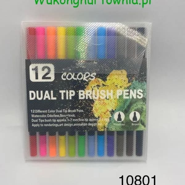 Colors Dual Tip Brush Pens 12 Colors
