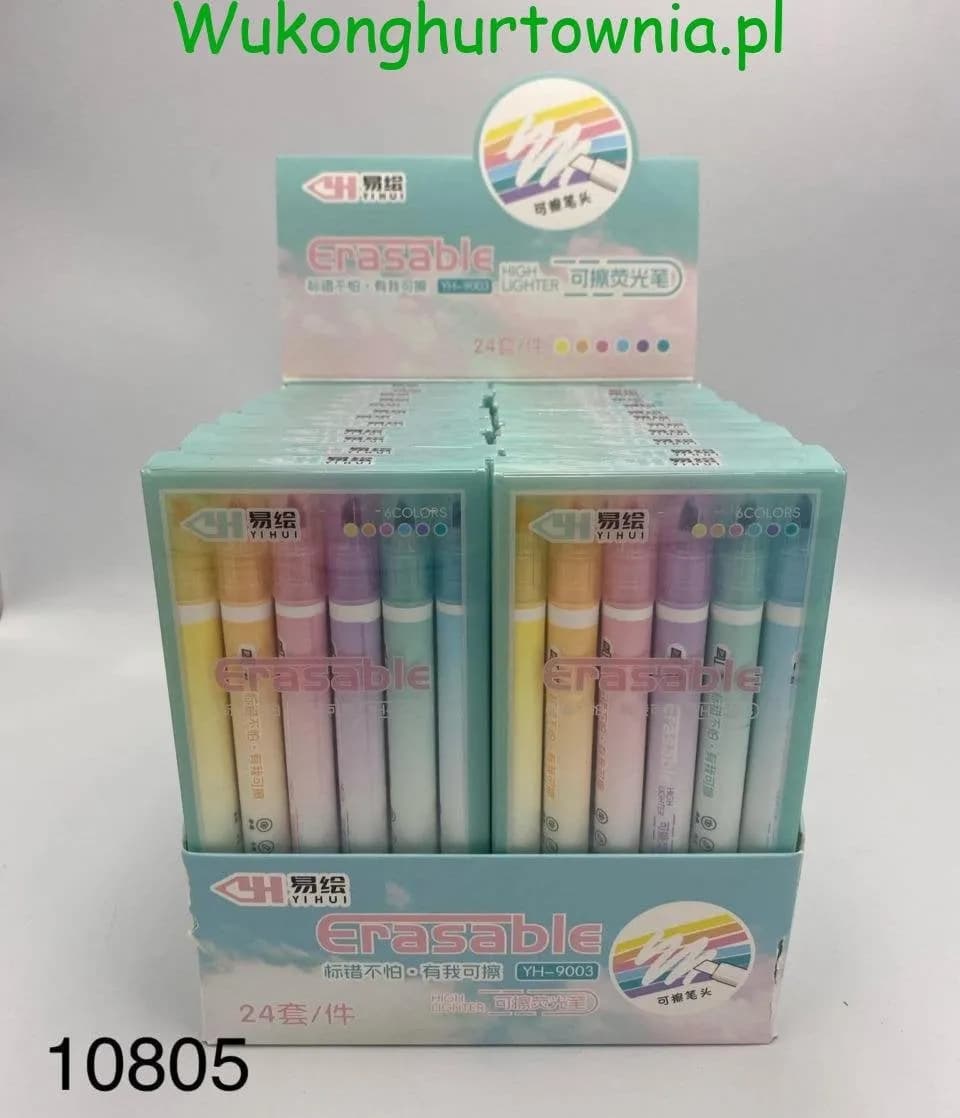 Erasable High Lighter - Zmazywalne Zakreślacze 6 kolorów, 24 szt.