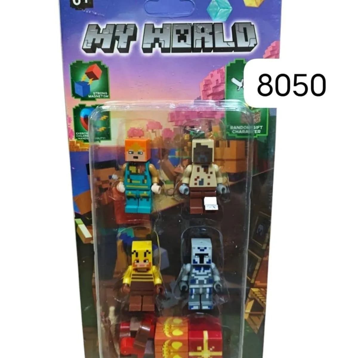 Figurki Minecraft Magnetyczny My World Zestaw 4 szt. Blister
