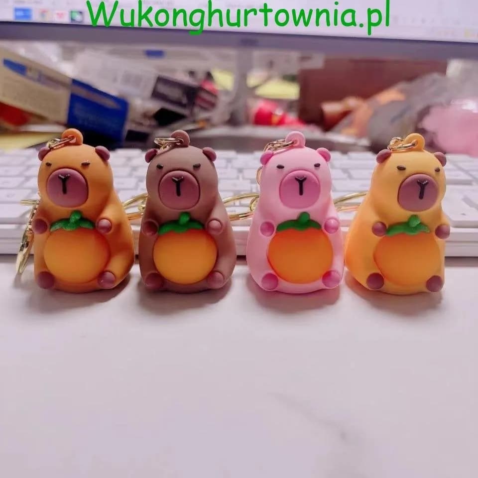 Brelok do Kluczy Kapibara z Pomarańczą, Mix Kolorów, 12 szt.