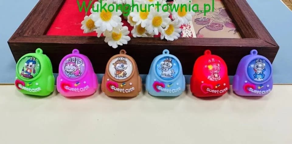Brelok do Kluczy Plecaczek LED Sweet Cute - Mix Kolorów 12szt
