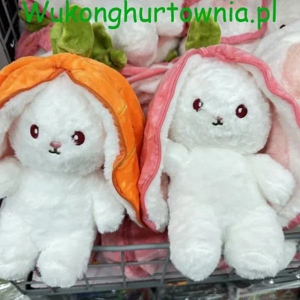 Maskotka Pluszowa Królik w Owocu i Warzywie z Zamkiem Mix 12szt