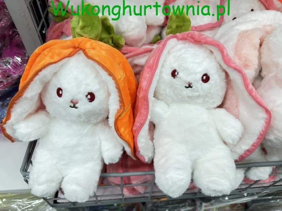 Maskotka Pluszowa Królik w Owocu i Warzywie z Zamkiem Mix 12szt