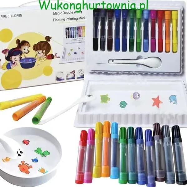 Zestaw Wodne Mazaki Markery Magiczne Pływające 12 kolorów