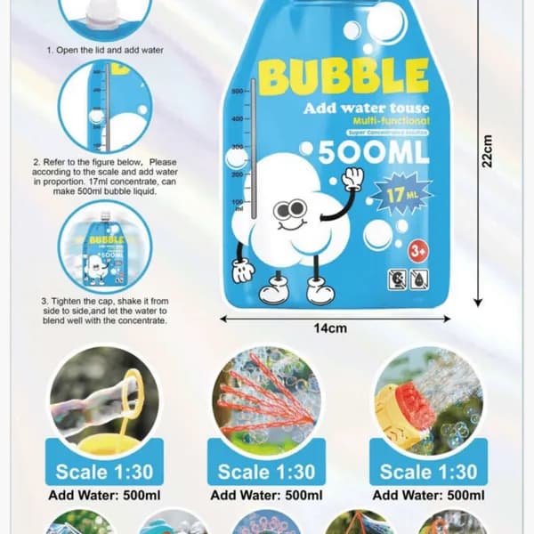 Koncentrat do Baniek Mydlanych 500ml Toys Kolorów z Miarką