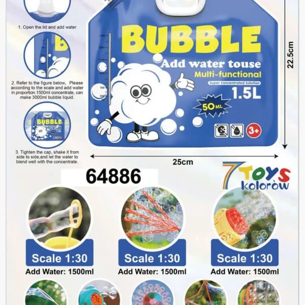 Koncentrat do Baniek Mydlanych 1.5l Worek z Uchwytem 25x22.5cm