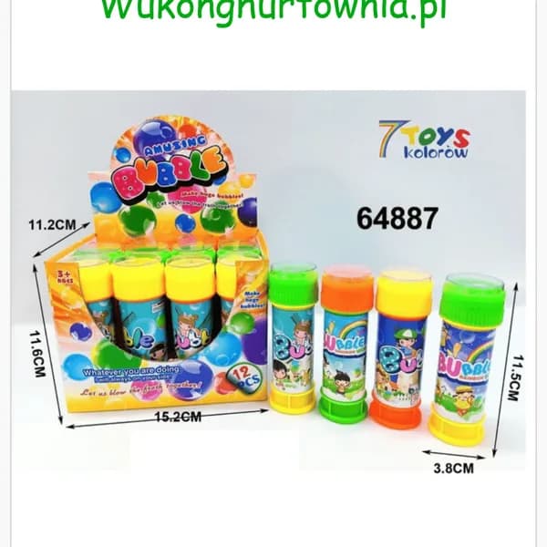 Bańki Mydlane 60ml Amusing Bubble 7 Toys, zestaw 24 szt.