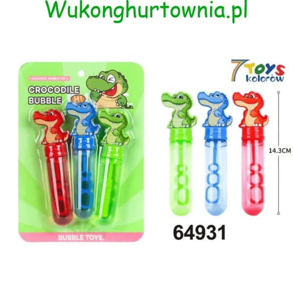 Zestaw Bańki Mydlane Krokodyl 14,3cm - 12 szt.