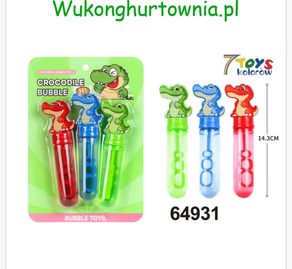 Zestaw Bańki Mydlane Krokodyl 14,3cm - 12 szt.