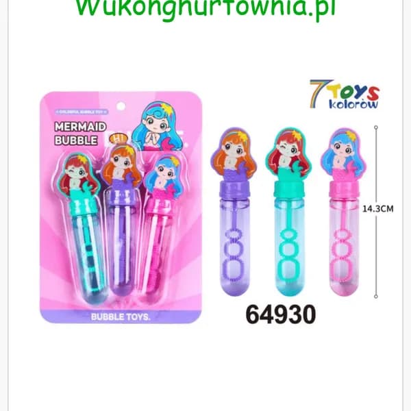 Zestaw do Baniek Mydlanych Syrenka 14.3cm 3szt