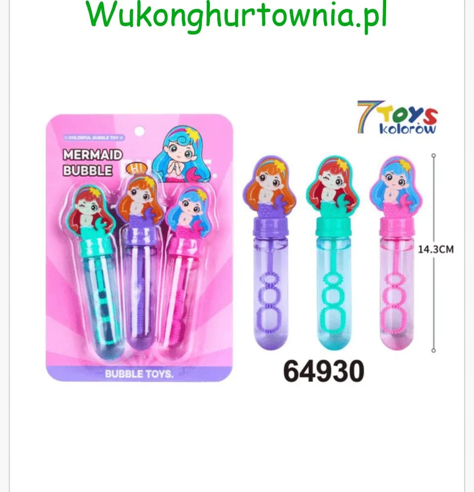 Zestaw do Baniek Mydlanych Syrenka 14.3cm 3szt