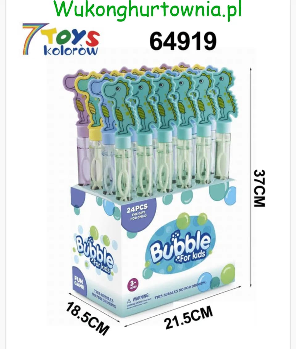 Miecze do baniek mydlanych Dinozaur 37cm 24szt.