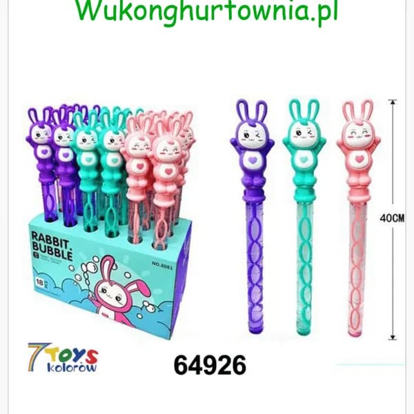 Miecz na Bańki Mydlane Królik 40cm - 18 szt.