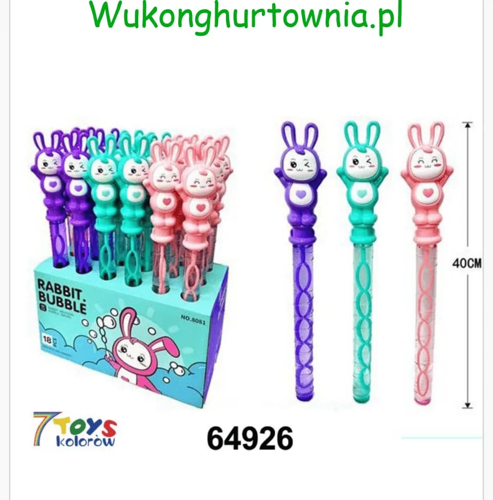 Miecz na Bańki Mydlane Królik 40cm - 18 szt.