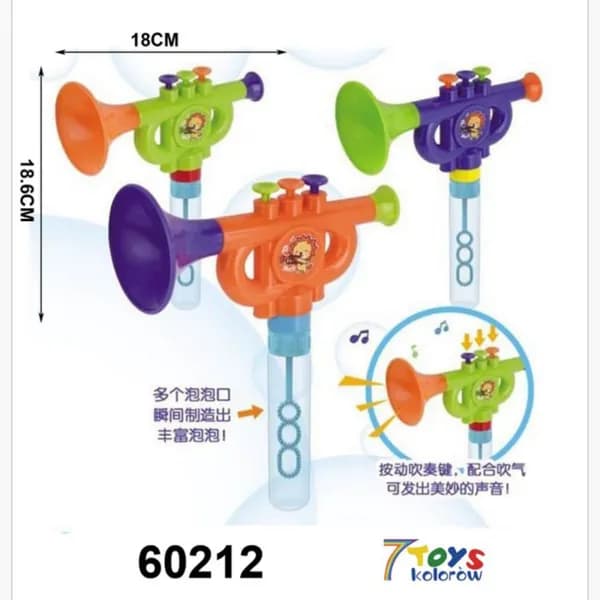 Trąbka do baniek mydlanych 18x18.6cm 12 szt. PK15994