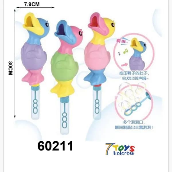 Miecz na Bańki Mydlane Kaczka z Dźwiękiem 30cm 12szt