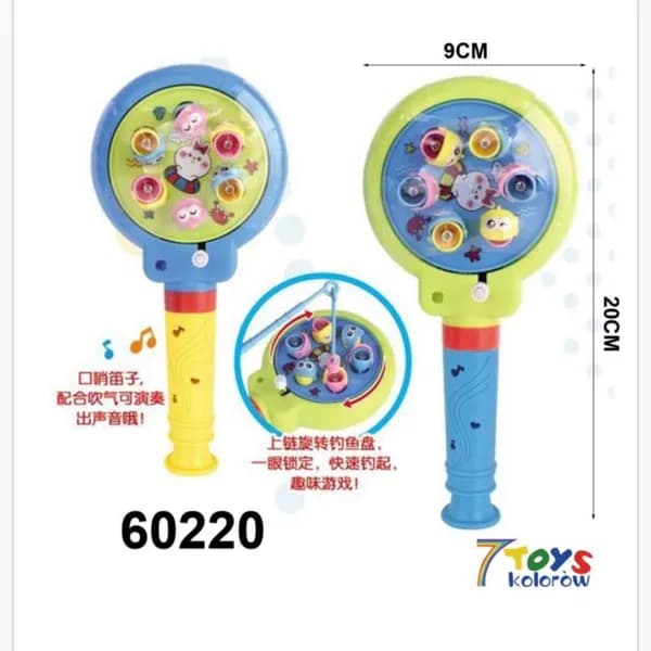 Gra Łowienie Rybek z Gwizdkiem Nakręcana 20cm, 12szt