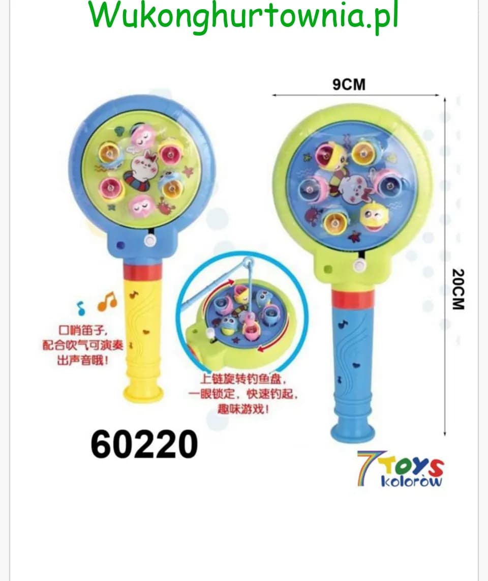 Gra Łowienie Rybek z Gwizdkiem Nakręcana 20cm, 12szt