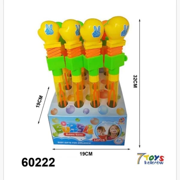 Miecz na Bańki Mydlane 32cm Ręka Peace - 12 sztuk