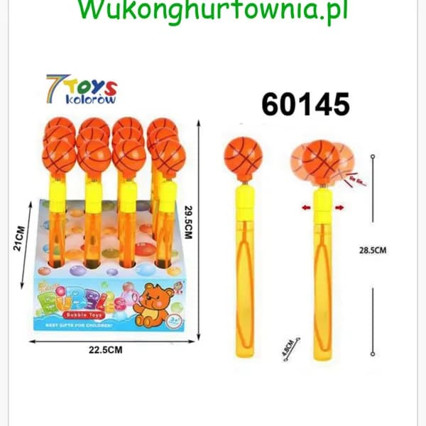Miecz na bańki mydlane Piłka Koszykowa 29,5cm 12szt PK16001