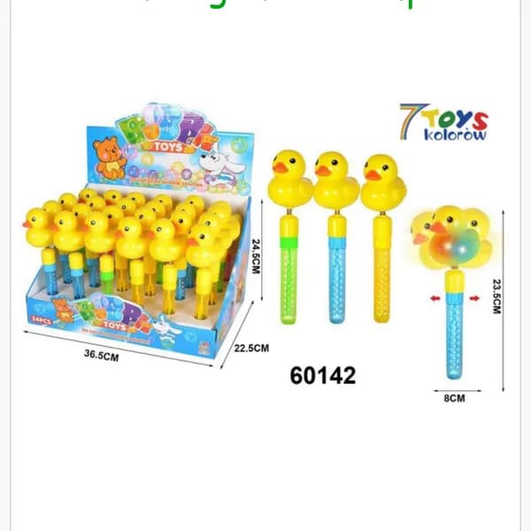 Miecz na Bańki Mydlane Kaczka Świecący 23.5cm - 24 szt.
