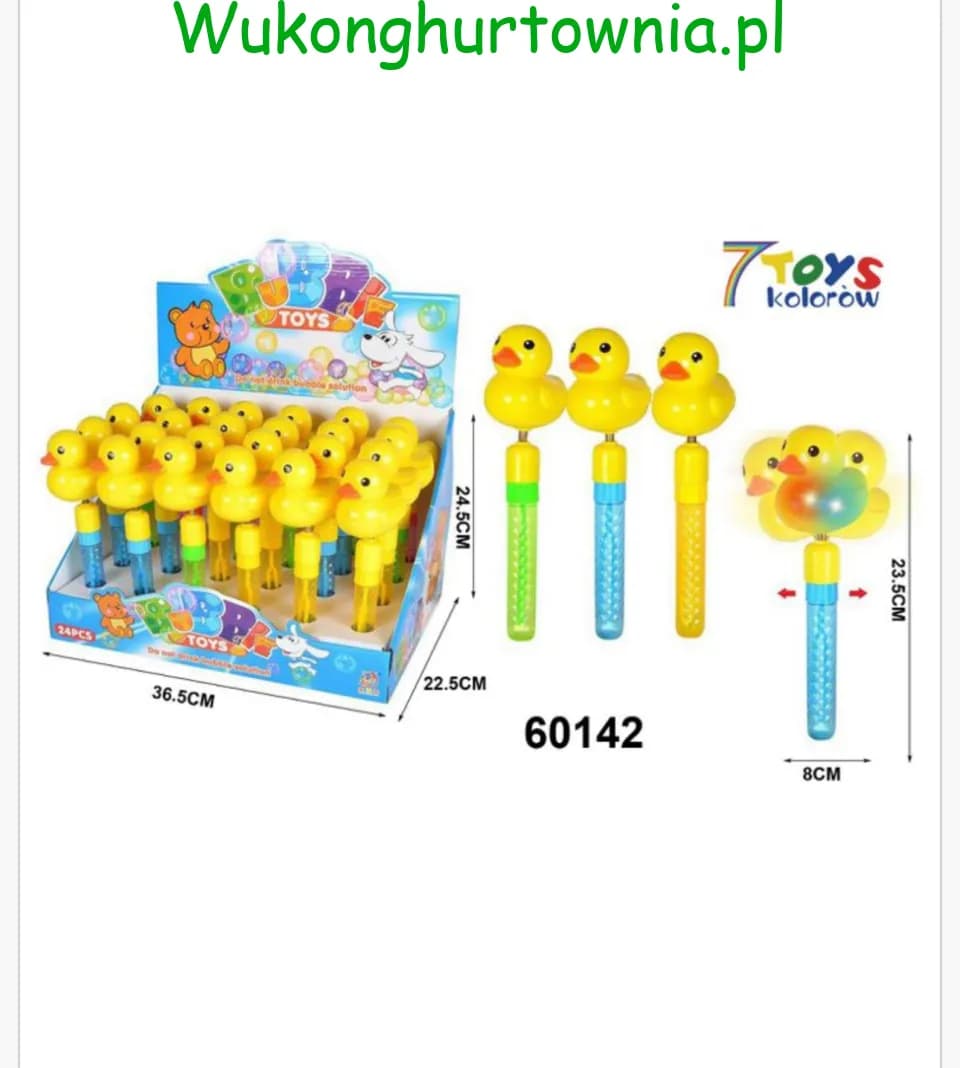 Miecz na Bańki Mydlane Kaczka Świecący 23.5cm - 24 szt.