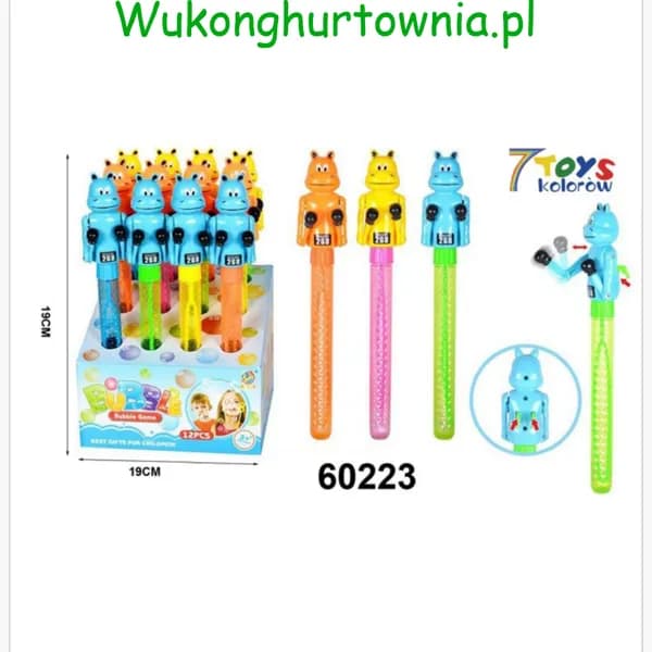 Miecz na Bańki Mydlane Hipopotam 19cm - 12 szt.